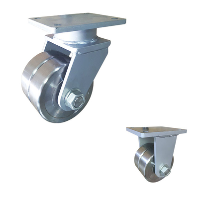 10x2 Inch Forged Steel Super Heavy Duty Casters Solid Twin Wheel Double Ball Bearing