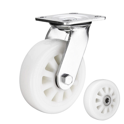 6 Inch Heavy Duty Solid White Wheel 500KG Bearing Nylon Trolley Caster Wheels OEM China