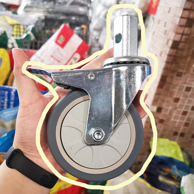 4 Inch Food Cart Heavy Duty Trolley Wheels Without Brake TPR Grip ring stem swivel food service cart casters