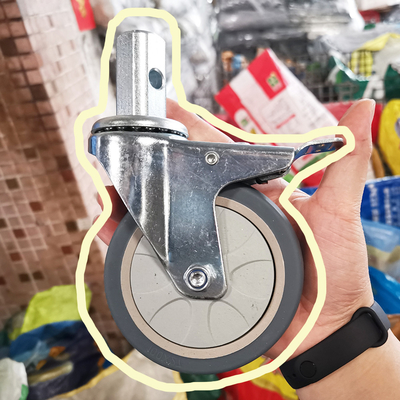 4 Inch Food Cart Heavy Duty Trolley Wheels Without Brake TPR Grip ring stem swivel food service cart casters