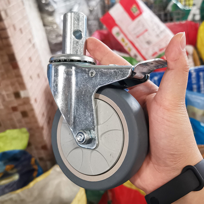 4 Inch Food Cart Heavy Duty Trolley Wheels Without Brake TPR Grip ring stem swivel food service cart casters