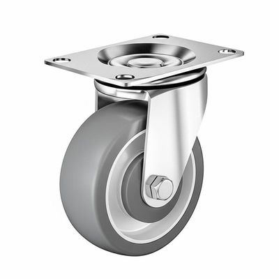 Grey Wheel Light Duty Casters Plastic Wheel Core for Temperature Range -20 To 100 Degrees Celsius