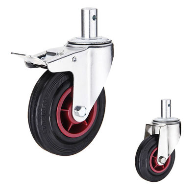 PP 8 Inch 284lbs Capacity Rubber Casters With Fixed Plate