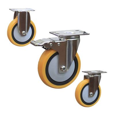 125mm PP Swivel Plate Stainless Steel Caster Wheels