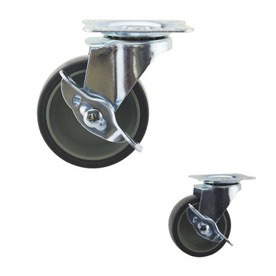 Thermoplastic Rubber Wheel Light Duty Casters 50kg Load Capacity