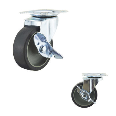 Thermoplastic Rubber Wheel Light Duty Casters 50kg Load Capacity