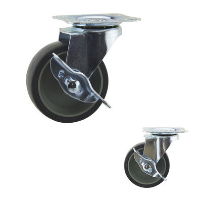 Thermoplastic Rubber Wheel Light Duty Casters 50kg Load Capacity