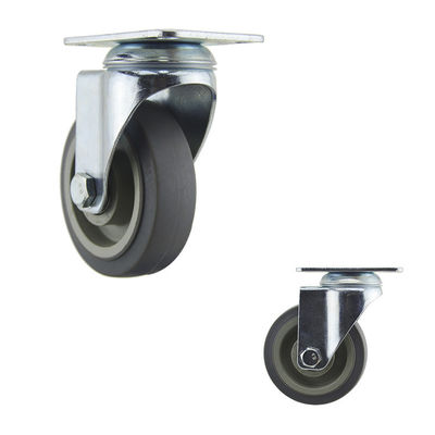 4In Gray TPR Top Plate Swivel Medium Duty Casters For Medical Bed