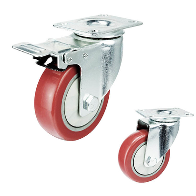 75mm Swivel Head Threaded Stem PVC Caster Wheel Medium Duty  With Bearing Covers