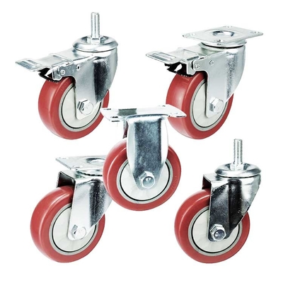 75mm Swivel Head Threaded Stem PVC Caster Wheel Medium Duty  With Bearing Covers