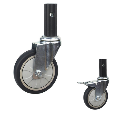 4" Square Stem Silent Food Cart Service Cart Casters Dust Resistant Trolley Wheels Heavy Duty Wholesale