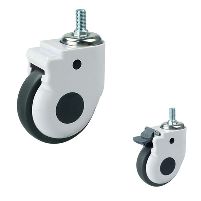 5 Inch Medical Wheel Soft TPR Hospital Casters With Threaded Stem