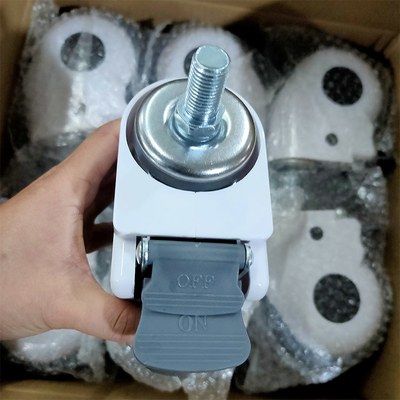 5 Inch Medical Wheel Soft TPR Hospital Casters With Threaded Stem
