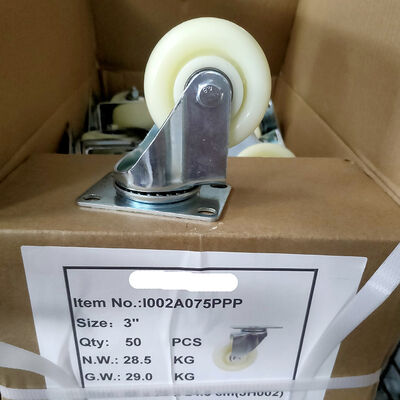 耐久性のある車輪を必要とする倉庫や機器に最適の鋼材のハウジング材料を備えた青いゴムホイール