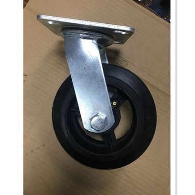 Non-Marking rubber casters wheels elastic soft orange roller bearing type ideal for industrial applications durable and performance