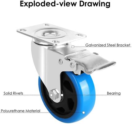 鉄製の家具材料 輪の直径3~8インチのゴムホース ロールダブルボールと平面ベアリングを含む