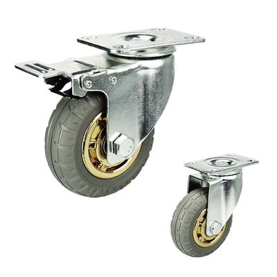 ISO9001 70kg 負荷 4 インチ 低騒音ゴムカスターホイール