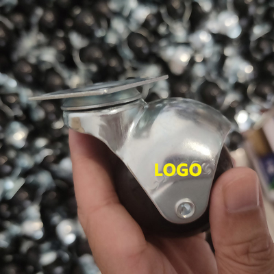 11x22mm Plug - In Stem Side Locking Black Plastic Swivel Ball Casters For Carpet