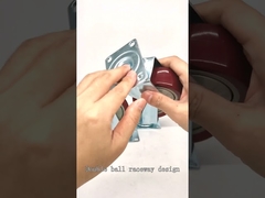 中量シングルベアリングレッドPVCキャスターの紹介-YLcaster